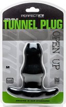 Double Tunnel Plug  - Medium - Black - Butt Plugs & Anal Dildos black