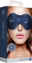 Denim Eye Mask - Roughend Denim Style - Blue - Bondage Toys blue