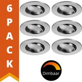 Proventa DimToWarm LED Inbouwspots nikkel voor keuken - Dimbaar & Kantelbaar - 6 spots