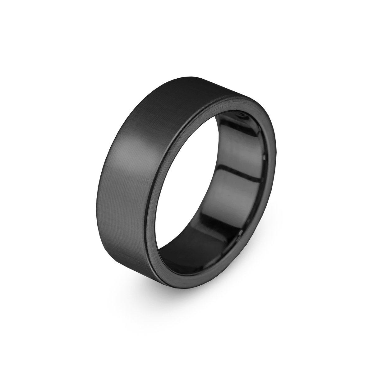 Frank 1967 7FR-0004-63 Stalen Ring - Heren - Glad - 8 mm Breed - Maat 63 - Staal - Zwart