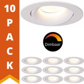 Proventa DimToWarm LED Inbouwspots wit - Spatwaterdicht - Dimbaar & Kantelbaar - 10 spots