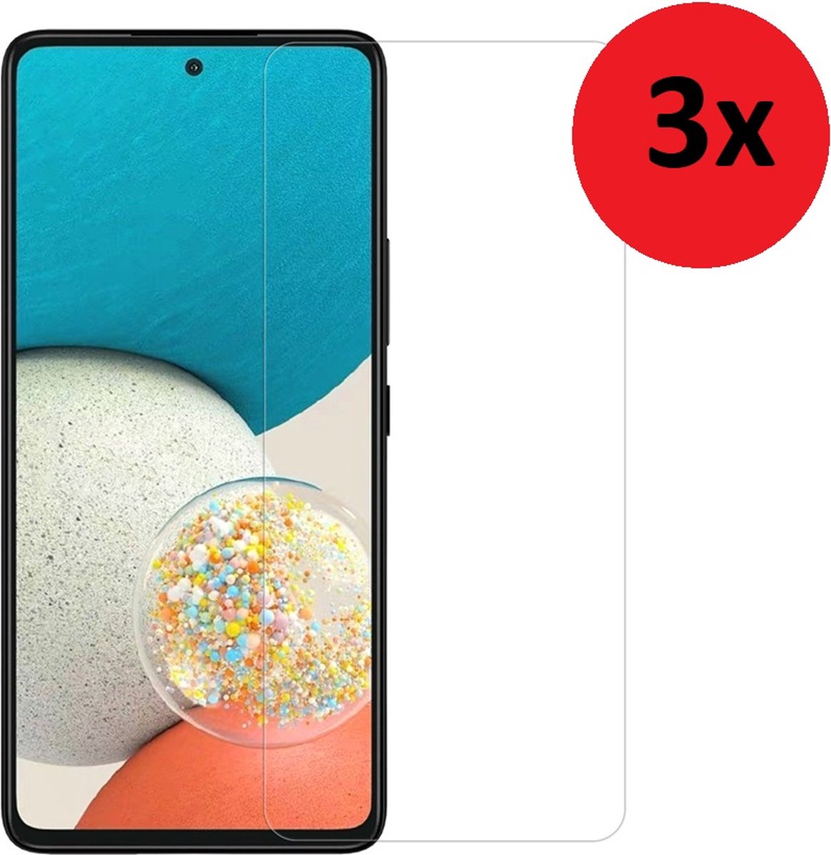 Screenprotector Geschikt voor Samsung Galaxy A73 5G - A73 5G Tempered Glass 3x