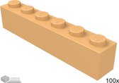 Lego Bouwsteen 1 x 6, 3009 Medium noga 100 stuks