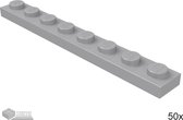 LEGO Plaat 1x8, 3460 Licht blauwgrijs 50 stuks