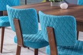 WOODINTERIEUR | Eetkamerstoelen | FELLINI | TURKOOIS | (Materiaal) | Houten poten |