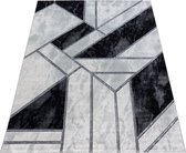 Laagpolig vloerkleed Woonkamerkleed Marble Pattern Abstract Pattern Silver Lines