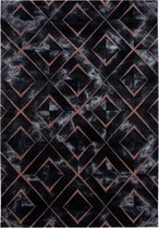 Laagpolig design vloerkleed Woonkamer vloerkleed Dark Marble Rhombe Bronze Diamond Pattern