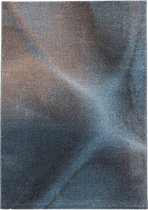 Vloerkleed in de woonkamer Schaduwpatroon laagpolig tapijt in zachtpolig kunststof blauw
