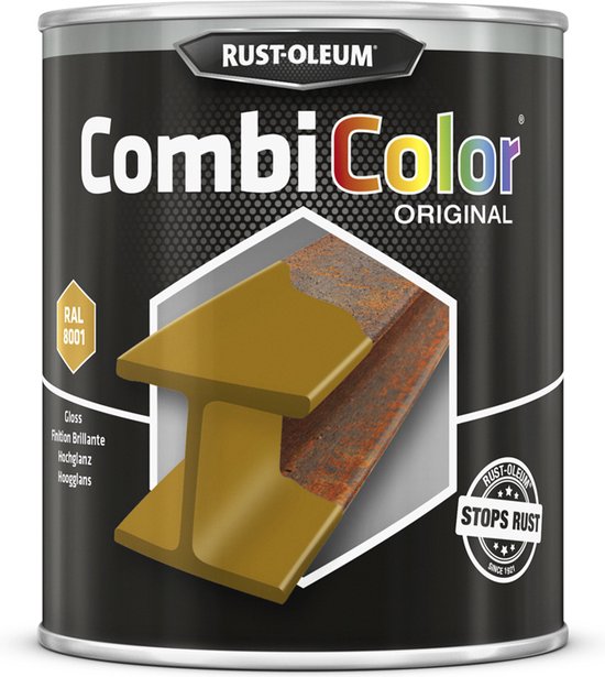 Rust-oleum Combicolor Hoogglans Okerbruin  8001 750 Ml