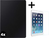 Fooniq Boek Hoes Zwart 4x + Screenprotector 4x - Geschikt Voor Apple iPad Mini 1