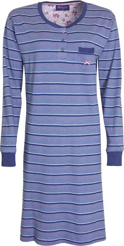Tenderness Dames Nachthemd - Slaapkleed - Blauw - Maat XL