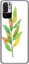 Geschikt voor Xiaomi Redmi Note 10 5G hoesje - Waterverf - Bladeren - Planten - Siliconen Telefoonhoesje