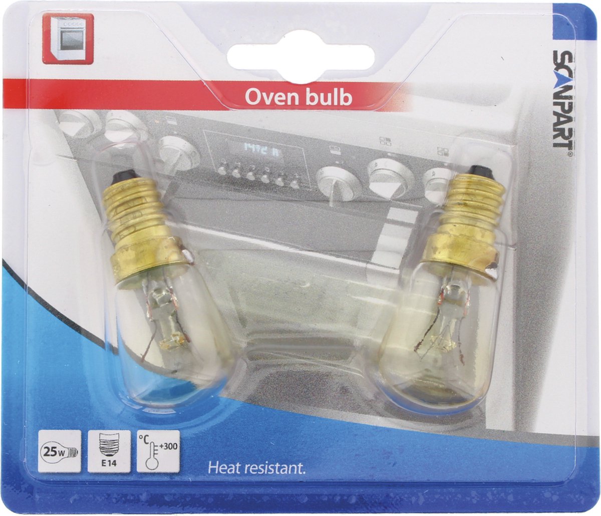 ovenlamp E14 25W 300ďż˝ buis 190Lm 2-pack