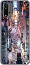 Geschikt voor Xiaomi Redmi 9T hoesje - Bovenaanzicht van Times Square in New York - Siliconen Telefoonhoesje