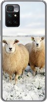 Geschikt voor Xiaomi Redmi 10 hoesje - Groep nieuwsgierige schapen - Siliconen Telefoonhoesje