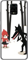 Geschikt voor Xiaomi Redmi Note 10 Lite hoesje - Roodkapje - Wolf - Bos - Siliconen Telefoonhoesje