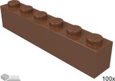 Lego Bouwsteen 1 x 6, 3009 Roodbruin 100 stuks