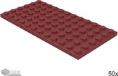 LEGO Plaat 6x12, 3028 Donkerrood 50 stuks