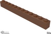 LEGO Bouwsteen 1 x 12, 6112 Roodbruin 50 stuks