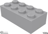 LEGO Bouwsteen 2 x 4, 3001 Licht blauwgrijs 100 stuks