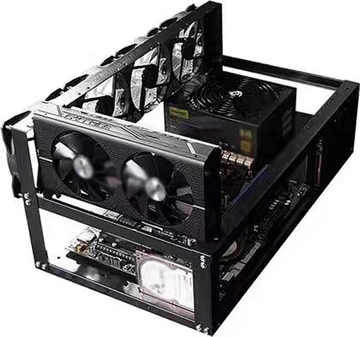 Dimple - Mining Rig Frame - Pour 8 GPU - PC - Boîtier - Crypto-monnaie -  Mineur -... | bol