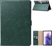 Luxe CoverMore Tablethoes - Geschikt voor Samsung Tablet S7 FE 2021 12.4 Case - Tablet Hoesje Groen - Premium Vegan Lederen Cover