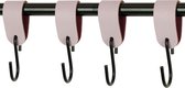 4x S-haak hangers - Handles and more® | LILAPAARS - maat S (Leren S-haken - S haken - handdoekkaakje - kapstokhaak - ophanghaken)