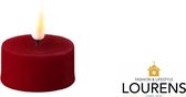 Luxe LED kaars - Bordeaux LED Tealight Candle D4,1 x 4,5 cm (2 pcs.) - net een echte kaars! Deluxe Homeart