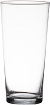 Transparante home-basics Conische vaas/vazen van glas 29 x 16 cm - Bloemen/takken/boeketten vaas voor binnen gebruik