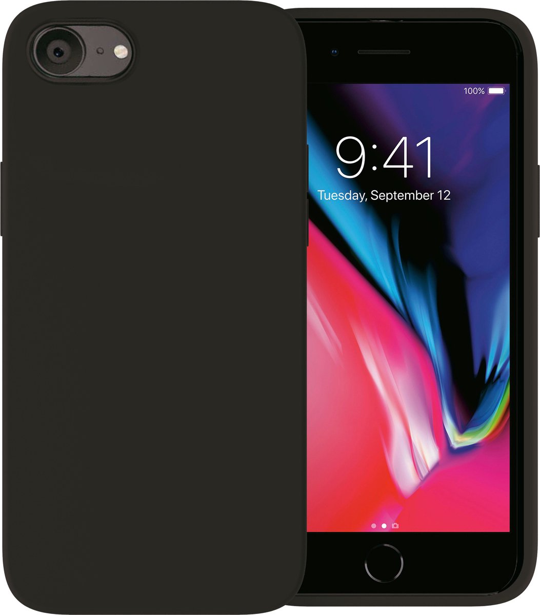 Ceezs telefoonhoesje geschikt voor Apple iPhone SE 2022 / 2020 / iPhone 7/8 hoesje - silicone backcover - optimale bescherming - zwart