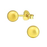 Joy|S - Zilveren oorknoppen - 5 mm - basic - 14k goudplating