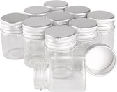 Flanner® Glazen Potjes met Deksel - 24 Stuks - Mini Glazen Geschenkpotjes - Kruidenpotjes