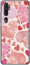 Coque de téléphone compatible avec Xiaomi Mi Note 10 Pro - Illustration avec cœurs roses et rouges - Coque en Siliconen