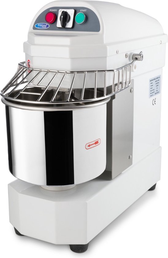 Maxima Spiraalkneder 10 L - 6 Kg Deeg - Wit - Deegkneder - Professioneel - Spiraalmixer met Veiligheidskooi - 10 Liter - 6 Kilo van Merkloos — afbeelding 3