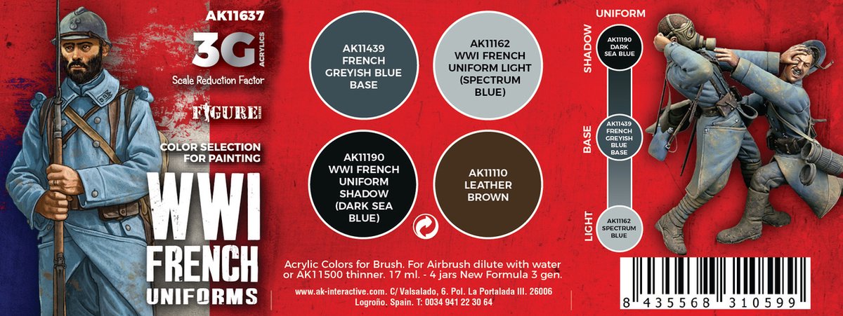 WWI French Uniforms Set - AK-Interactive - AK-11637
