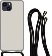 Hoesje met koord Geschikt voor iPhone 13 Mini - Grijs - Licht - Herfst - Siliconen - Crossbody - Backcover met Koord - Telefoonhoesje met koord - Hoesje met touw