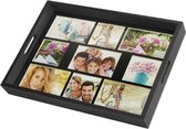 ZEP - Plateau photo en bois noir format 45 x 35 cm pour 9 photos - W002