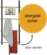 Wandladder 57cm  - Okergeel Leer / rondhout |  by Handles and more & Woetwurm