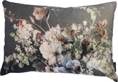 Sierkussen - Groot Fluweel Bloemen - Multicolor - 60 Cm X 40 Cm