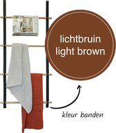 Wandladder 57cm  - Lichtbruin Leer / rondhout |  by Handles and more & Woetwurm