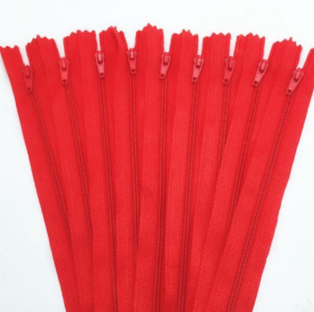Close end rits 25 cm - rood - 2 stuks