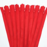 Allesvoordeliger Close end rits 25 cm - rood - 2 stuks