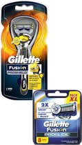 Gillette Fusion Proshield met Flexball Scheermes + Gilette Fusion Proglide 8 Stuks Scheermesjes