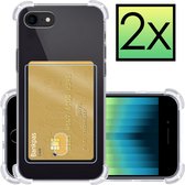 iPhone SE 2022 Hoesje Card Case Met Pasjeshouder Shockproof Transparant - 2x