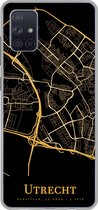 Geschikt voor Samsung Galaxy A71 hoesje - Utrecht - Stadskaart - Goud - Siliconen Telefoonhoesje