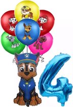 PAW Patrol Ballonnen Paw Patrol Chase - Ballonnen Verjaardag - Decoratie 4 jaar