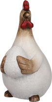 Oneiro’s Luxe Kip wit - L25xB18xH34cm – decoratie – pasen – paasdecoratie – paashaas – eieren – has – kip – gekleurde eieren – paastak – lente – feestdecoratie