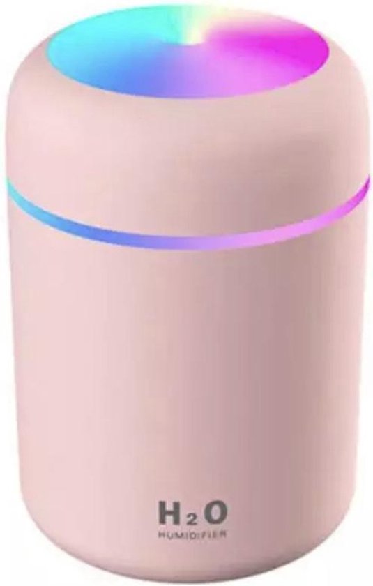 Aroma diffuser 300ML - Aromatherapie - Geur Verdamper - Luchtbevochtiger met Sfeer en nachtlampje - Vernevelaar - Etherische Olie- Roze