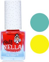 Miss Nella kinder nagellak set van 3 nagellakjes - rood, blauw en geel (afpelbaar)