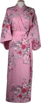 DongDong - Originele Japanse kimono - Katoen - Bloemen motief - Roze - L/XL